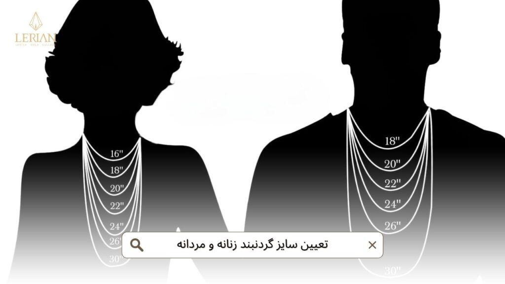 تعیین سایز گردنبند زنانه و مردانه-لریان