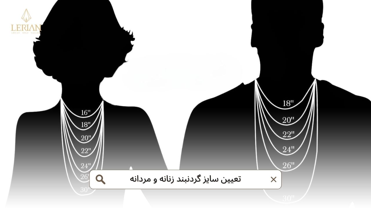 تعیین سایز گردنبند زنانه و مردانه-لریان